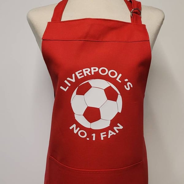 Liverpool no.1 fan - option to personalise. Medium adult apron with pocket 