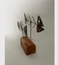 Skeletal fish duo scrap metal sculpture - nautical - Image 3
