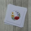 Cross Stitch Summer Garland - Blank Greetings Card