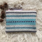Mini Pouch - Sky Blue. Handwoven in Wales