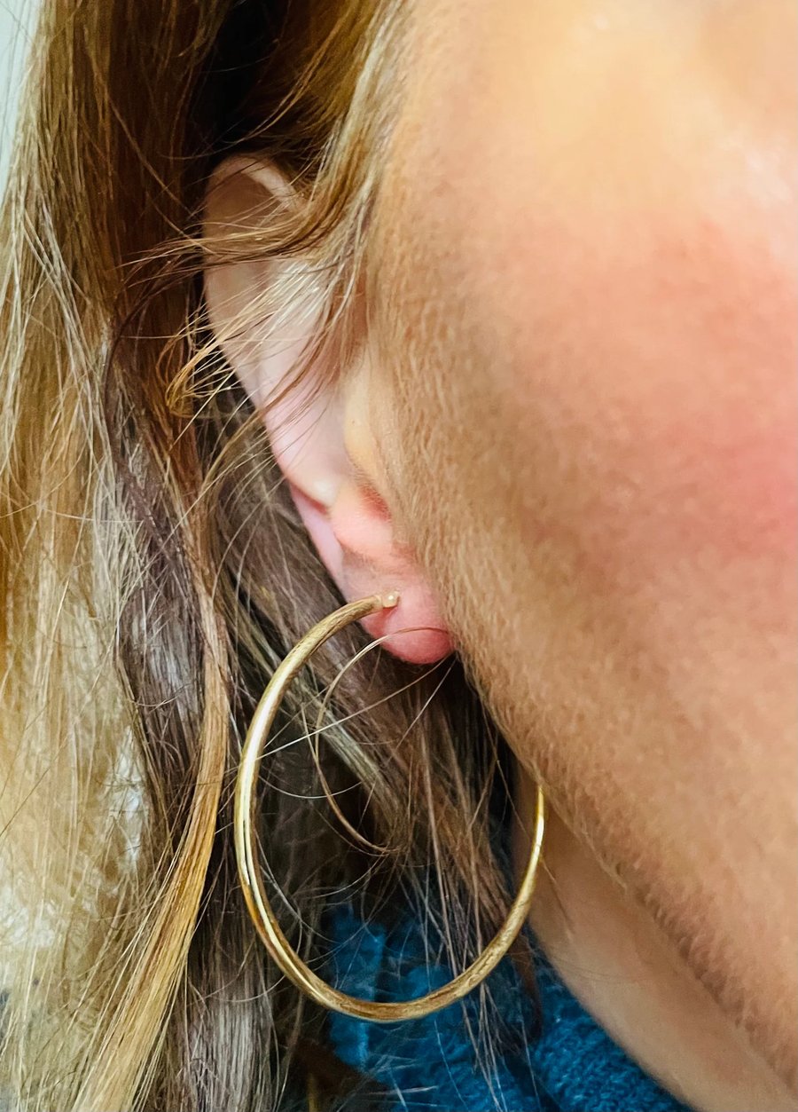 45mm 9ct Gold Hinged Hoop Earrings 