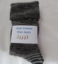 Hand-cranked Knitted Ribbed Wool Socks Size 6 to 7 Turnover Tops - Image 5