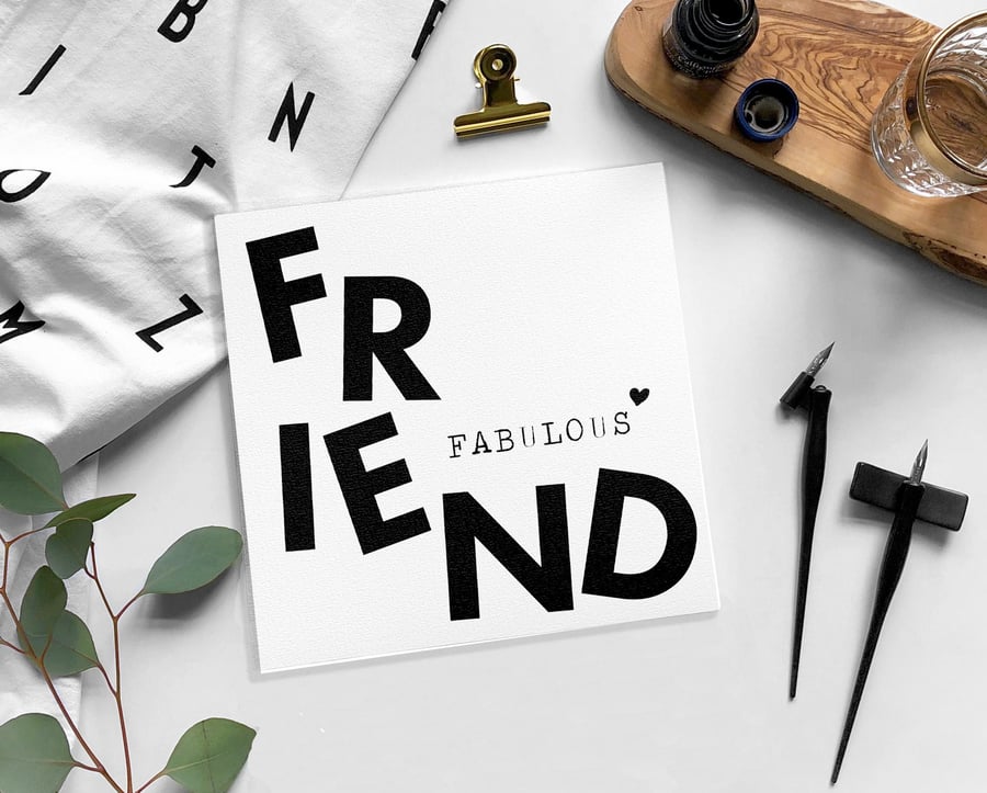 FRIEND Birthday Blank card