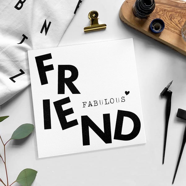 FRIEND Birthday Blank card