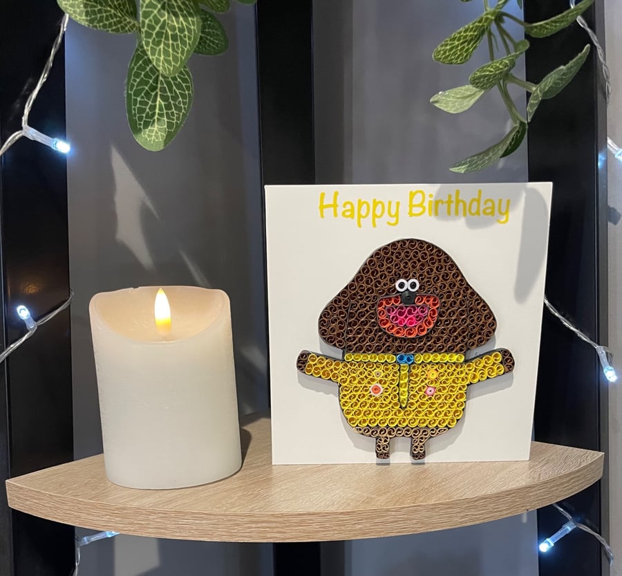 Stunning Handmade Quilled Duggee Card