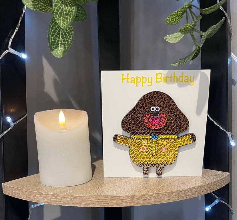 Stunning Handmade Quilled Duggee Card