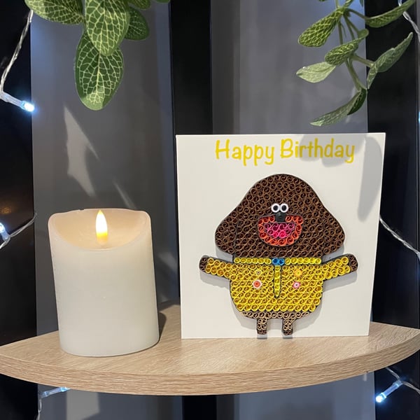 Stunning Handmade Quilled Duggee Card