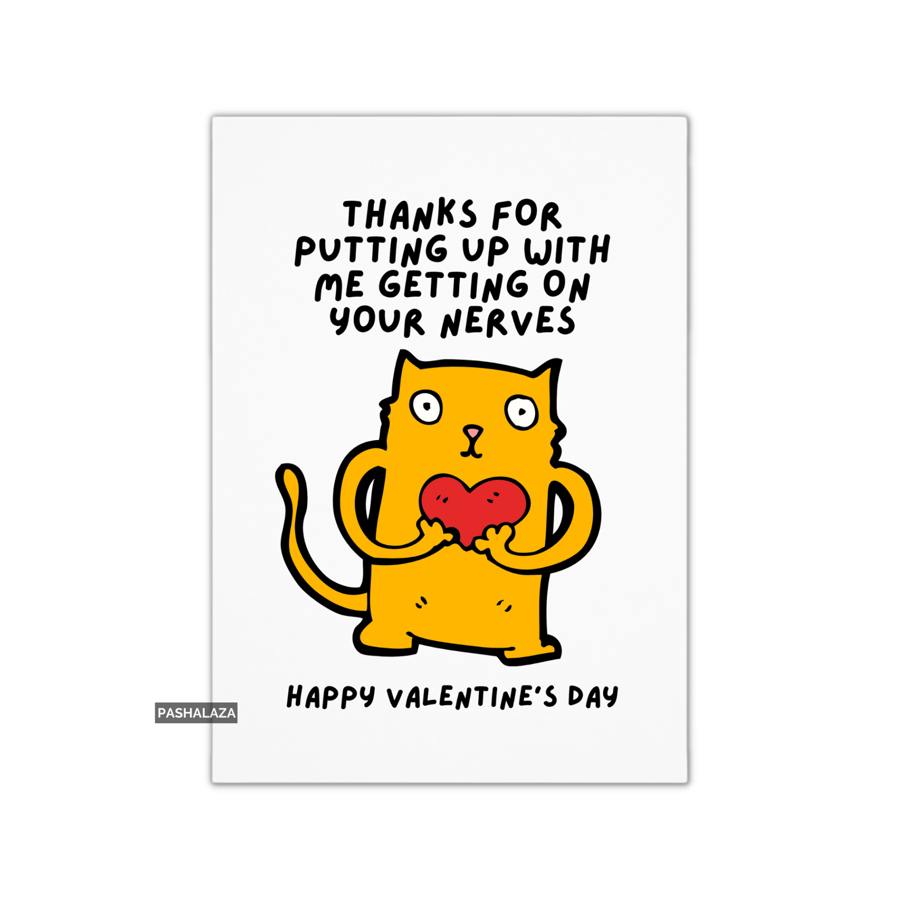 Funny Valentine's Day Card - Unique Unusual Greeting Card - Nerves