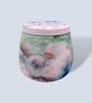 Lilac Pink Green Marbled Jewellery Box with Red Accents Star Trinket Pot