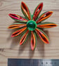 Handmade kanzashi fabric flower brooch - Image 3