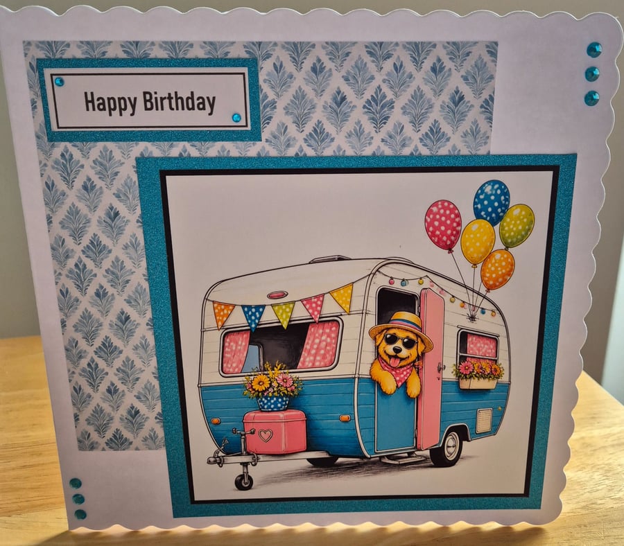 Handmade Caravan Happy Birthday Greeting Card