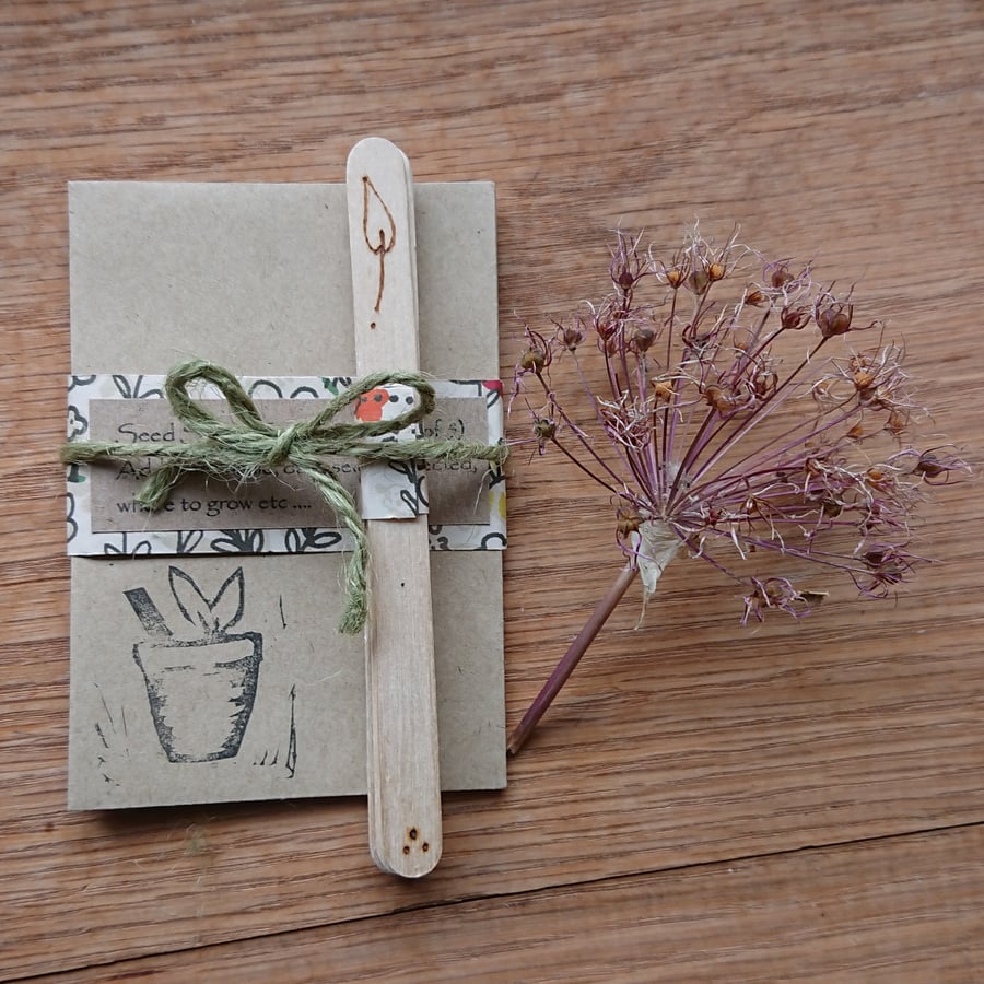 Wooden plant labels & seed envelopes - recyclable, plastic free gardening