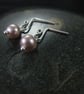 Pearl and sterling silver stud earrings - Image 1