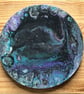 Obsidian Moon, Original Acrylic Pour Painting 12" Circumference (30cm)