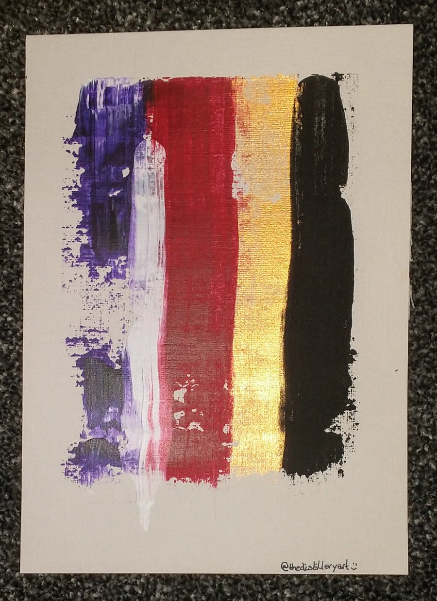 A5 Abstract Acrylic Pull Painting