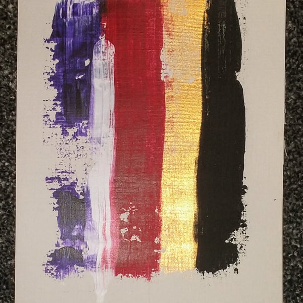 A5 Abstract Acrylic Pull Painting