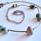 Pebble and cord necklace 