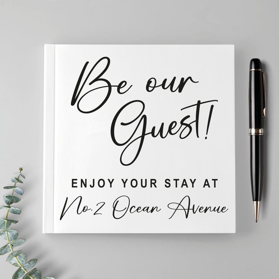 Custom Guest Book Decal - Be Our Guest - Personalised Script AddressName For DIY