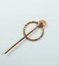 Copper Shawl Pin, Patterned Clasp - Image 6