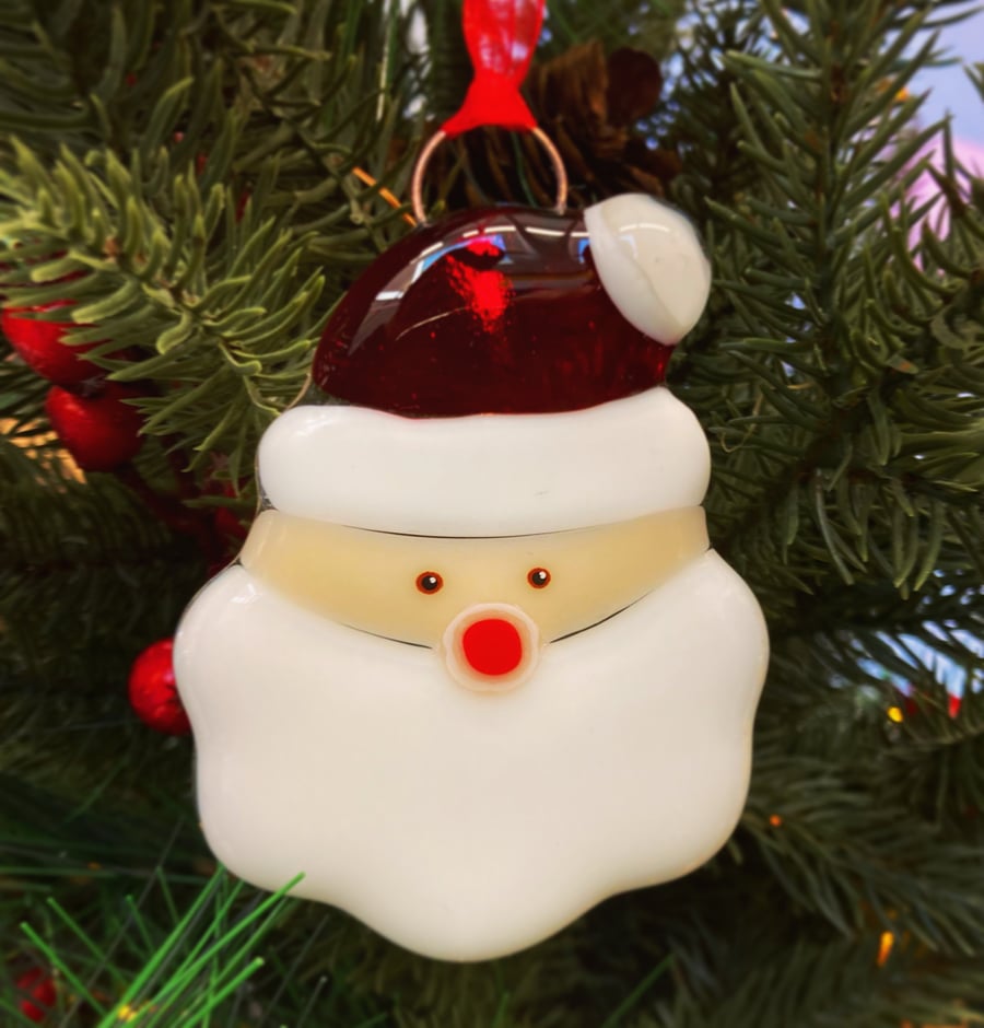 Fused Glass Santa