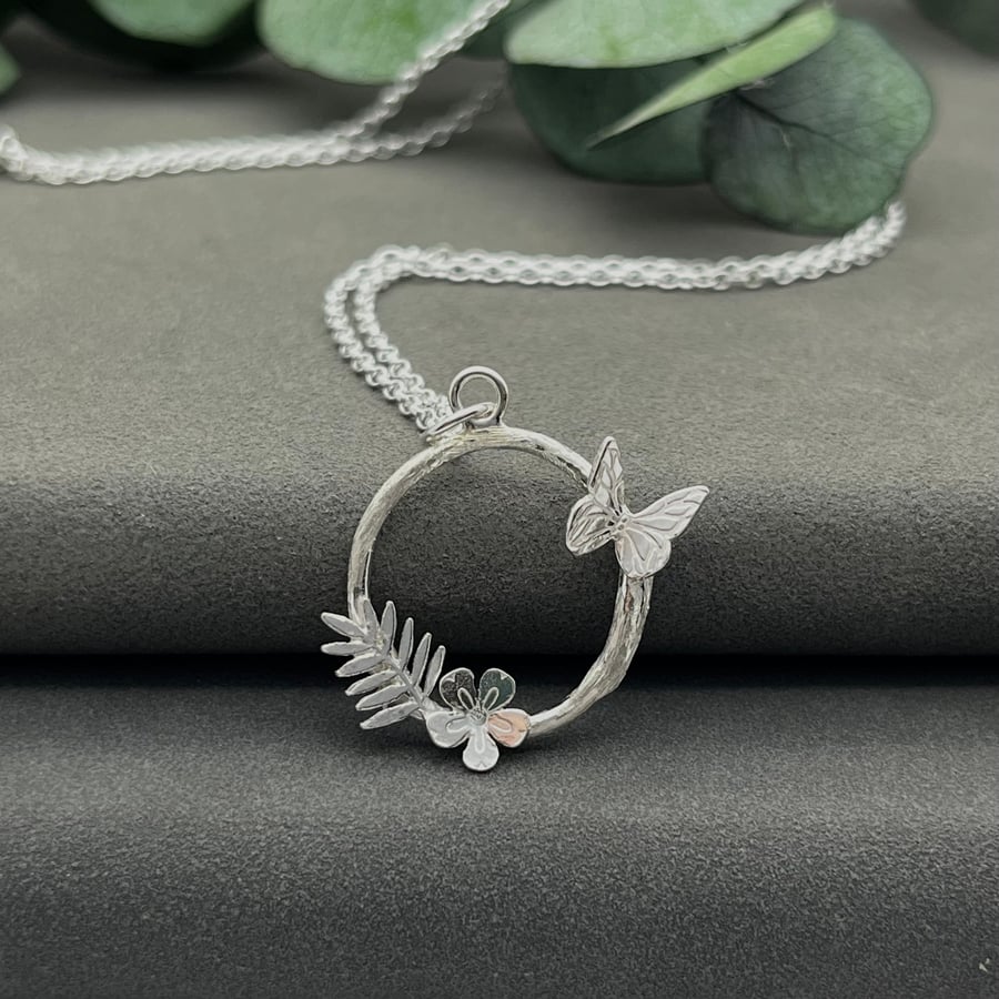 Handmade Sterling Silver Nature Pendant 1
