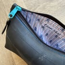 Lined Inner Tube Bag - Blue Zip & Striped Cyclist Lining