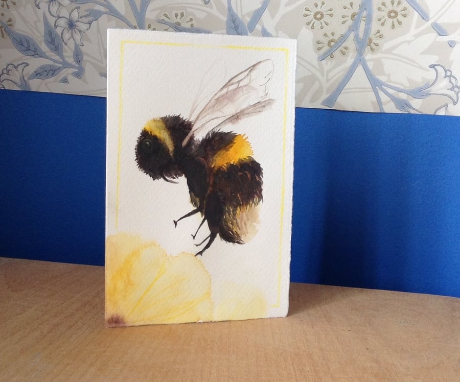 Watercolour bee card