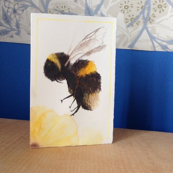 Watercolour bee card