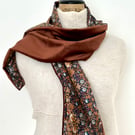 Liberty of London Print Long Scarf.Cotton Tana Lawn and Velvet  
