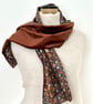 Liberty of London Print Long Scarf.Cotton Tana Lawn and Velvet  