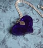 Day of the Dead Dancing Skeletons Purple Heart Necklace - Image 6