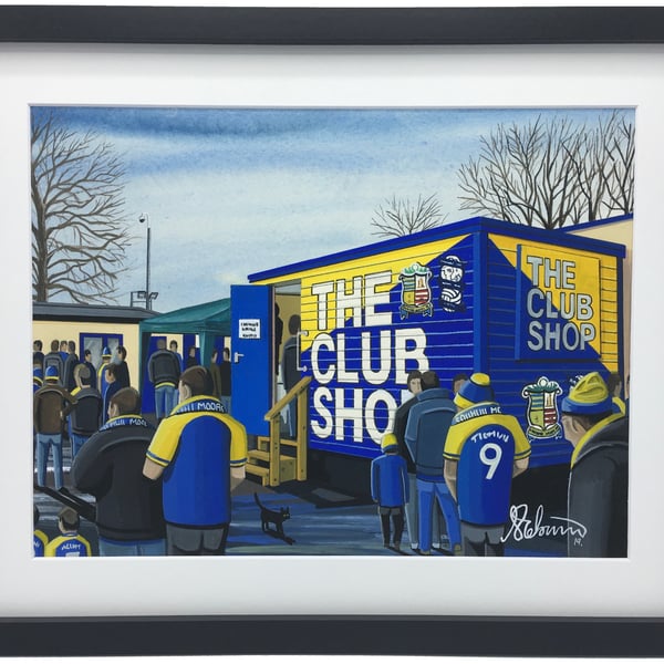 Solihull Moors F.C, Damson Park Stadium, High Quality Framed Football Art Print.