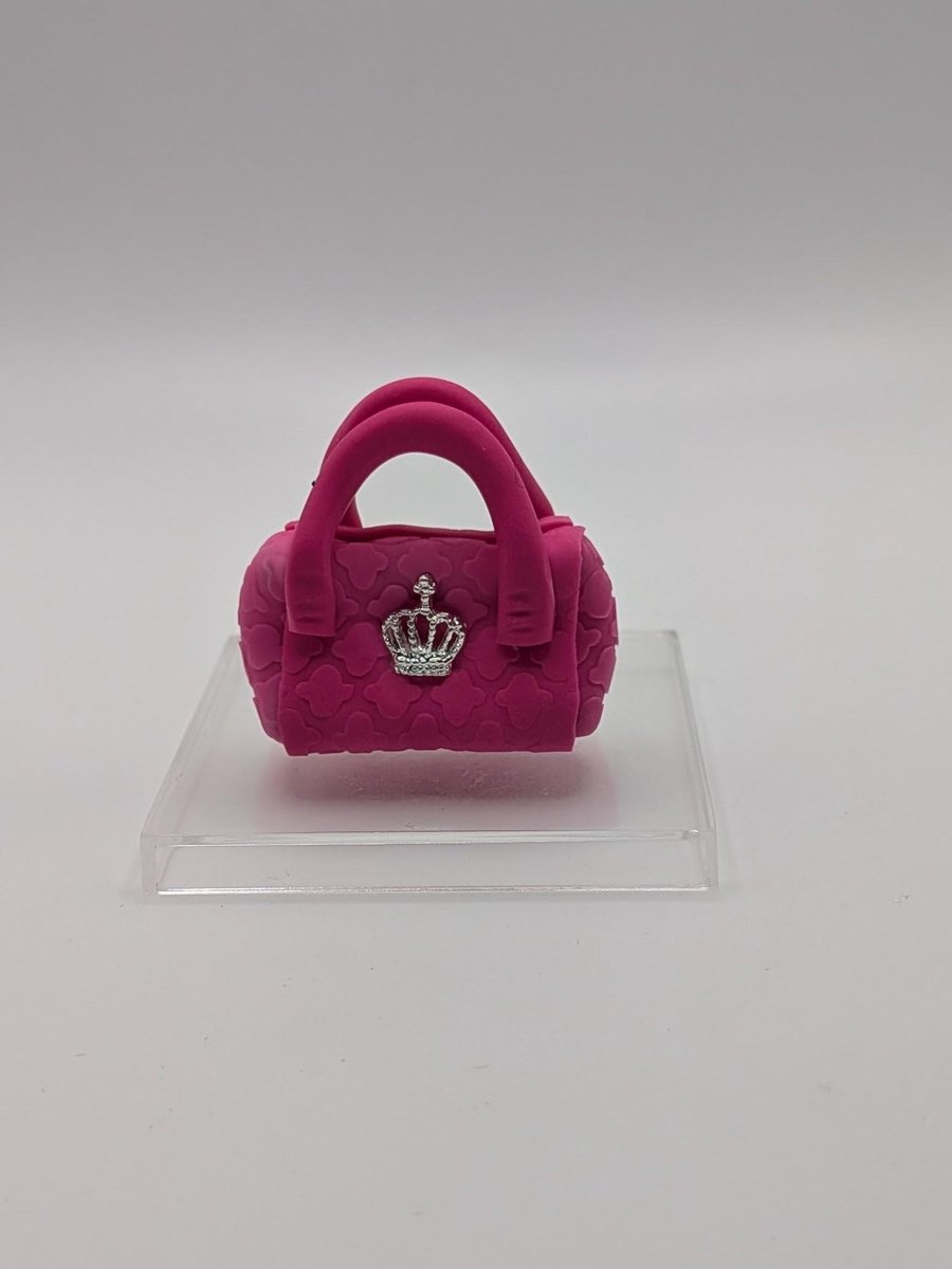 Miniature Handbag Cake Topper Polymer Clay Purse Decoration, Fashion Birthday De
