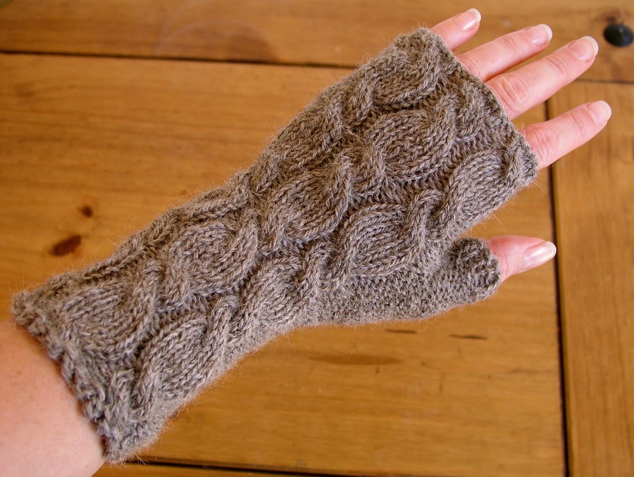 Beige Alpaca Wrist Warmers