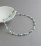 Sage Green Beaded Necklace - Mint Green Pearl and Crystal Necklaces - Jewellery - Image 4