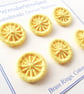 Dorset Buttons, Handmade, Yellow Cotton Thread on Brass Rings - Image 2