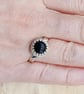 Round Black Onyx ring. 10mm Adjustable 925 sterling silver rings for women - Image 2