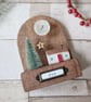 Festive Wooden Cottage Scene with Star and Moon - Image 3