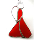 Angel Suncatcher Stained Glass Heart Red Christmas 036