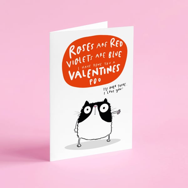 Valentines cat card 