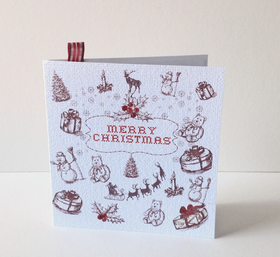 Christmas Cards Eight Pack,Vintage Themed Design Xmas Cards.