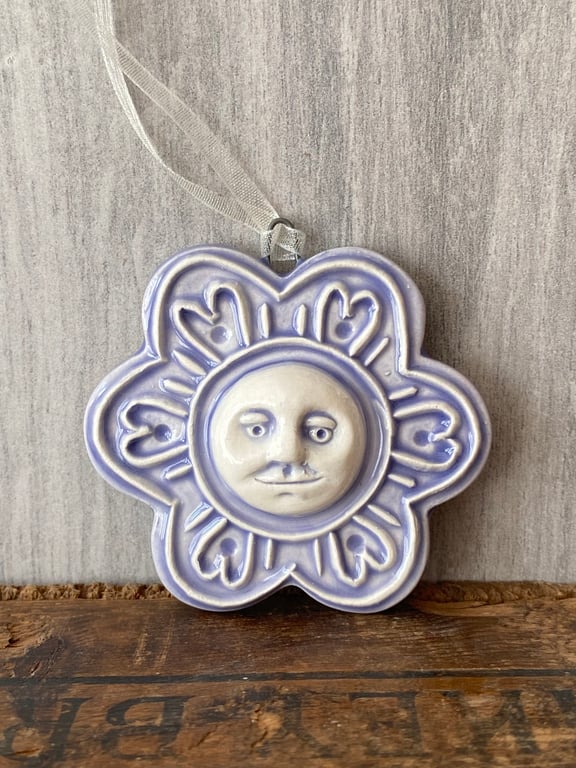 Moonflower pottery decoration purple