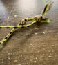 Handmade Neon Green Braided Cord Bracelet with Gold Beads - Image 2