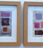 Colourful Combinations Red Orange Pink Lilac Handstitched Geometric Art Pictures - Image 8