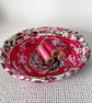 Small Red Pink Coiled Fabric Bowl  - Image 4