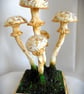 Fantasy Gold flaked clay Toadstool art sculpture - Image 1