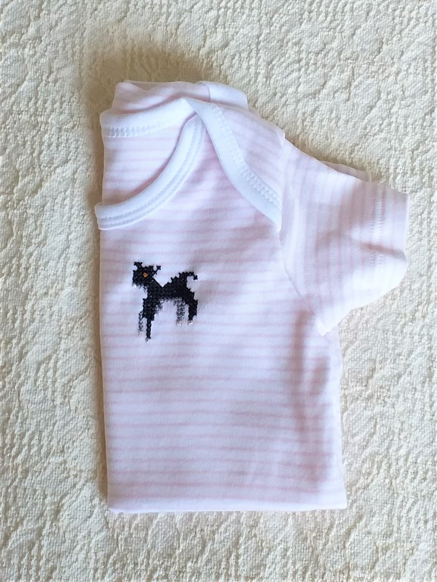 Lamb, Vest, age 0-3 months, hand embroidered