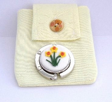 Handcrafted Daffodil Bag Hanger