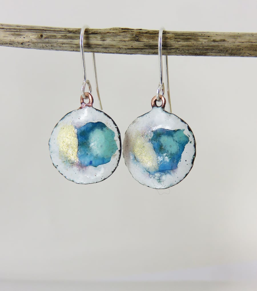Colourful Enamel Drop Dangle Painted Art Earrings