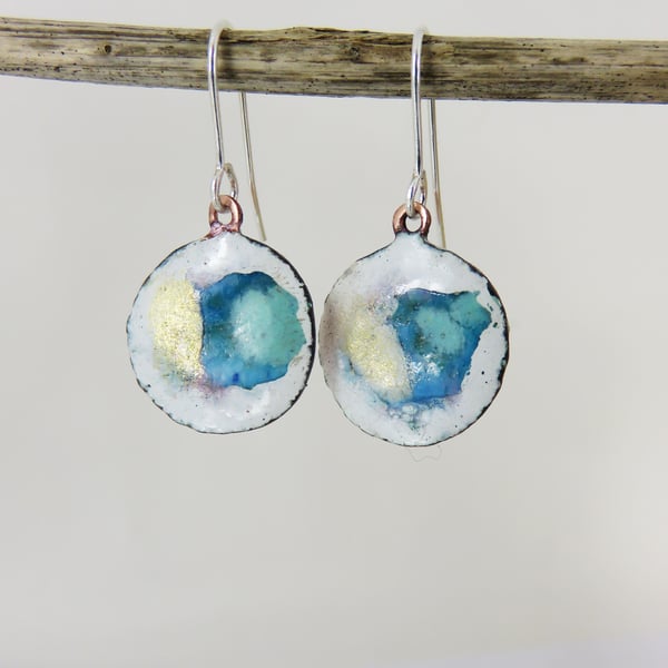 Colourful Enamel Drop Dangle Painted Art Earrings